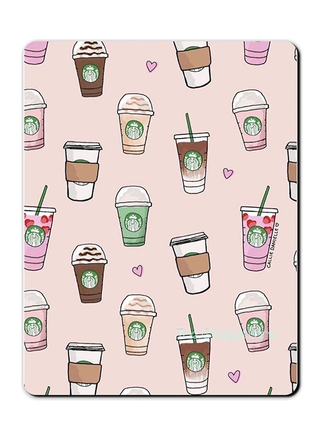 Theodor Coffee Patterns Printed Anti-Slip Mousepad Multicolour