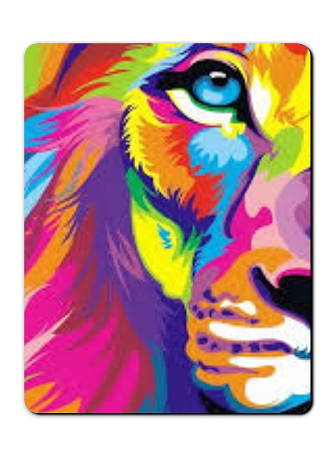 Theodor Colourful Lion Printed Anti-Slip Mousepad Multicolour