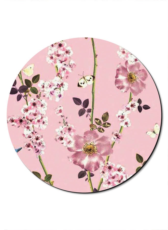 Theodor Small Flowers Themed Mousepad Pink/Green/White - Image 1