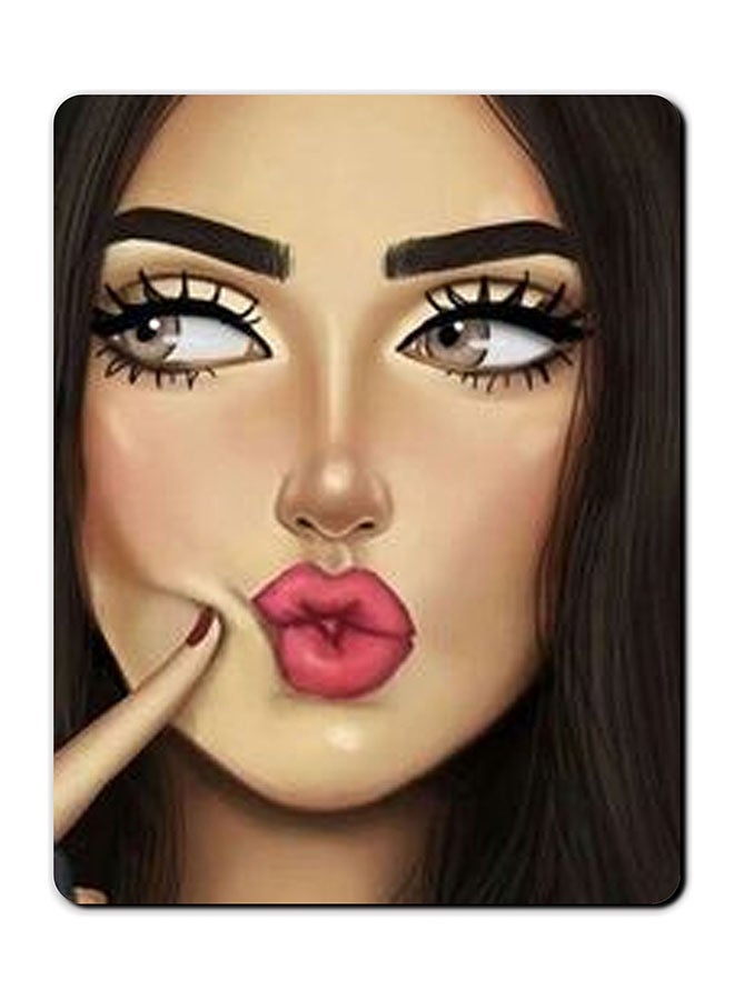 Dimple Girl Printed Anti-Slip Mousepad Multicolour