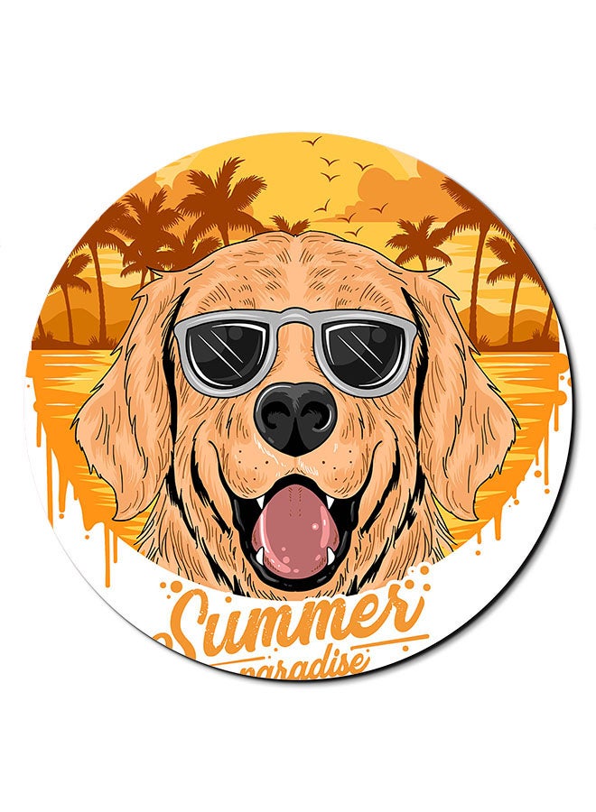 Theodor Summer Dog Printed Smooth Anti-Slip Mousepad Yellow/Orange/White - Image 1