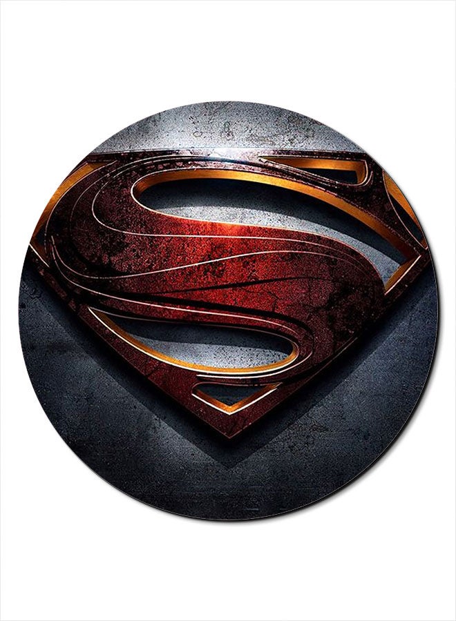 Theodor Super Man Logo Printed Smooth Anti-Slip Mousepad Red/Silver/Grey - Image 1