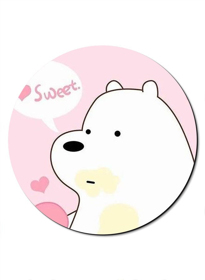 Theodor Sweet Printed Smooth Anti-Slip Mousepad Pink/White - Image 1