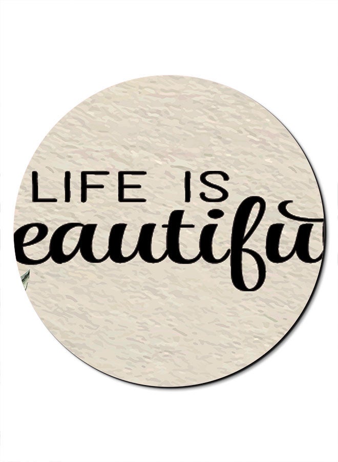 Theodor Smooth Surface Printed Anti-Slip Mousepad Beige/Black - Image 1