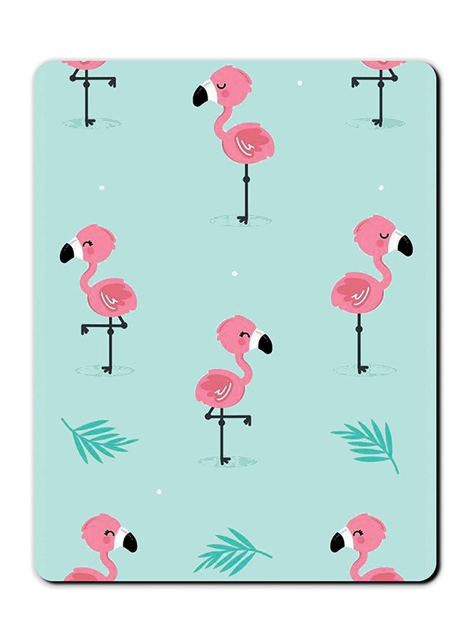 ثيودور لوحة ماوس مضادة للانزلاق بتصميم مطبوع لطائر الفلامنجو متعدد الألوان