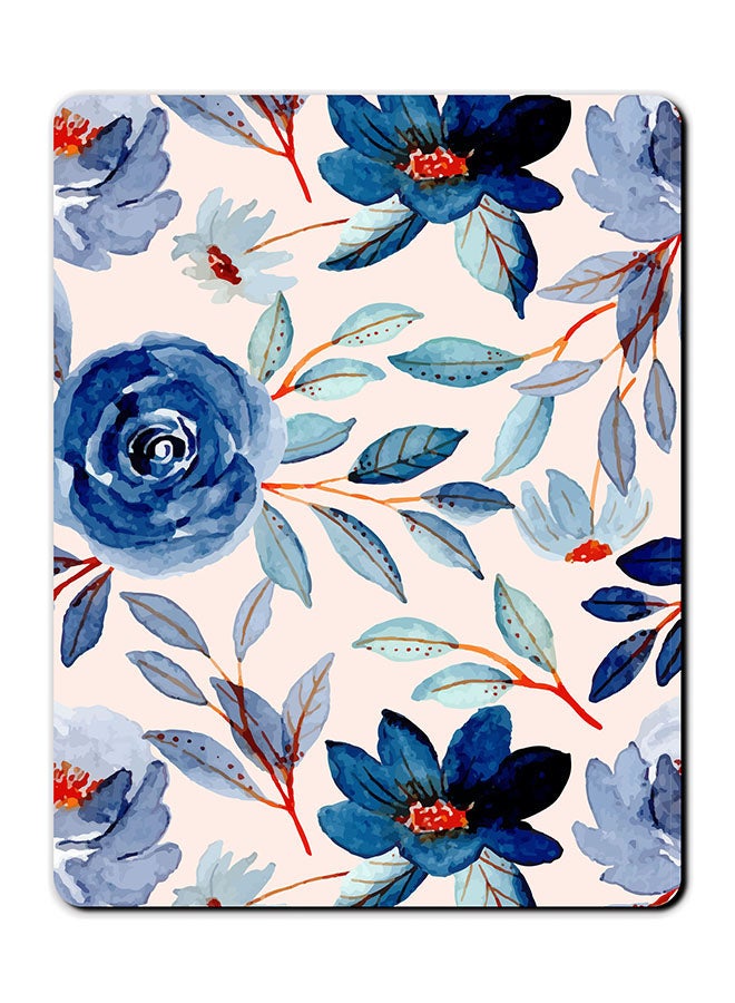 Theodor Flower Leaves Pattern Printed Anti-Slip Mousepad Multicolour