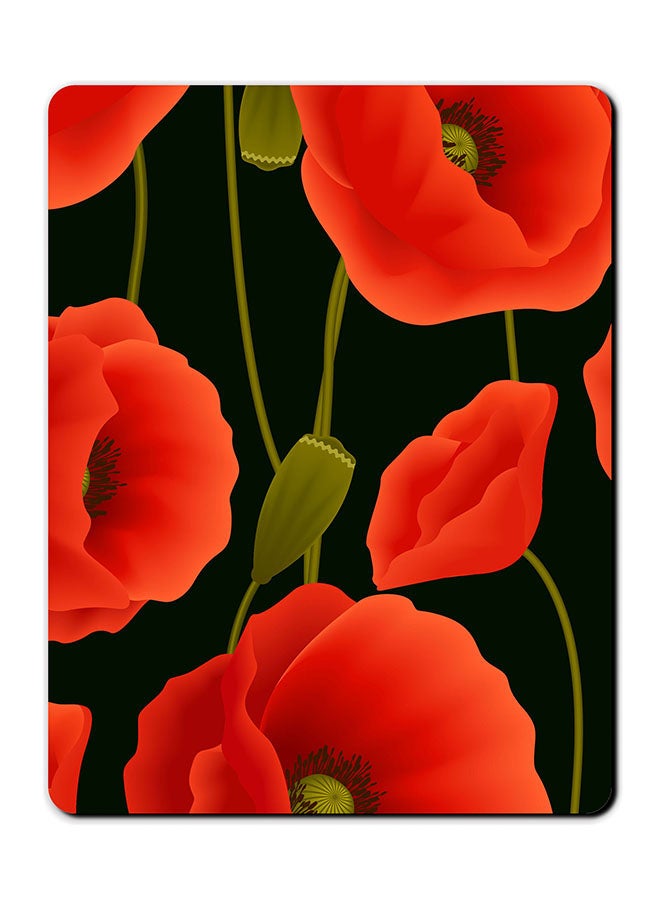 ثيودور لوحة ماوس مضادة للانزلاق مزينة بطبعة زهور متعدد الألوان