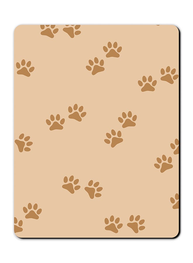 Theodor Footmarks Printed Anti-Slip Mousepad Beige/Brown