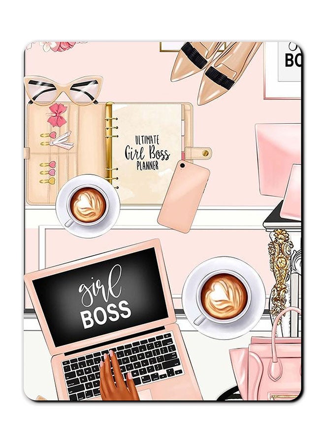 Theodor Girl Boss Item Printed Anti-Slip Mousepad Multicolour