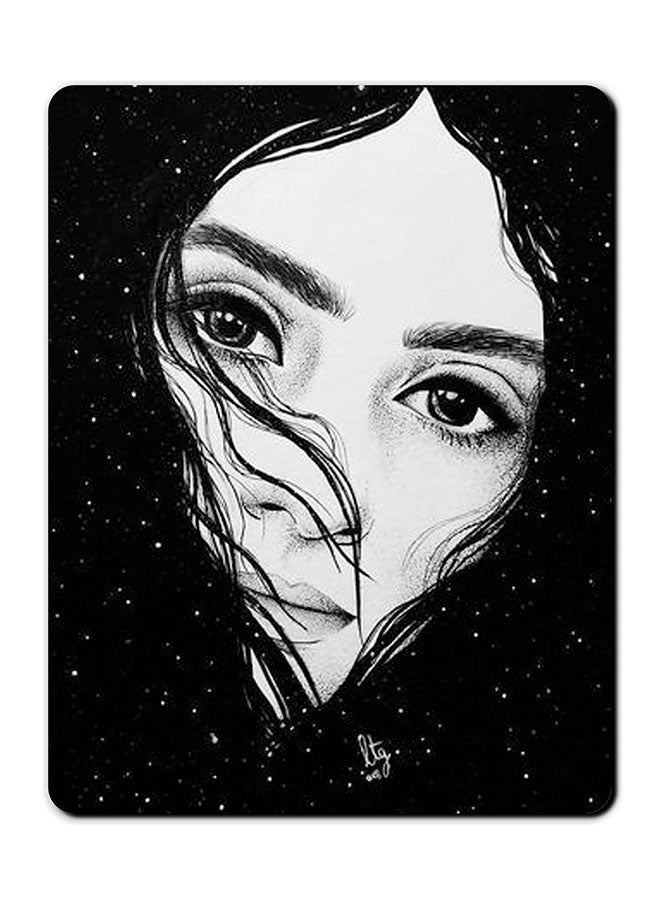 Theodor Girl Face Printed Anti-Slip Mousepad Multicolour