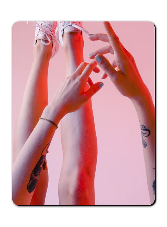 Theodor Girl Hand And Feet Printed Anti-Slip Mousepad Multicolour