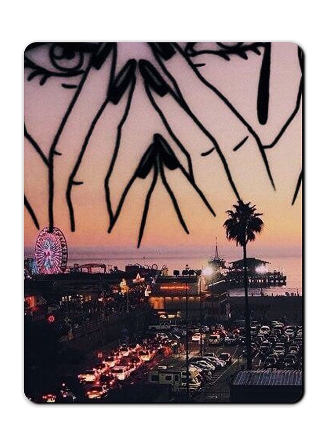 Theodor Girl Hiding Face Design Mousepad Multicolour - Image 1