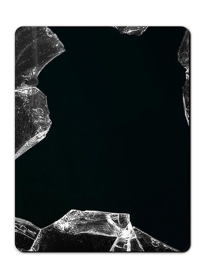Theodor Glass Crack Design Mousepad Black/Clear - Image 1