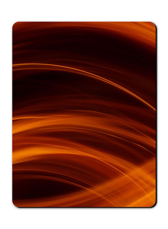 Theodor Glowing Lines Design Printed Mousepad Black/Orange - Image 1