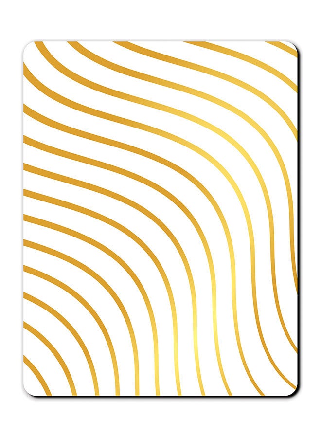 Theodor Marble Design Printed Mousepad White/Gold - Image 1