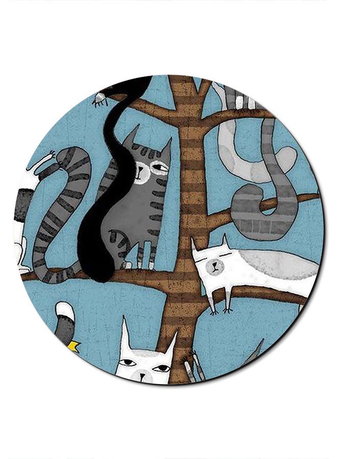Theodor Cats On A Tree Printed Anti-Slip Mousepad Multicolour - Image 1