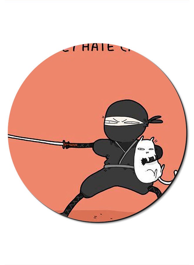 Theodor They Hate Cats Printed Anti-Slip Mousepad Orange/Black/White - Image 1