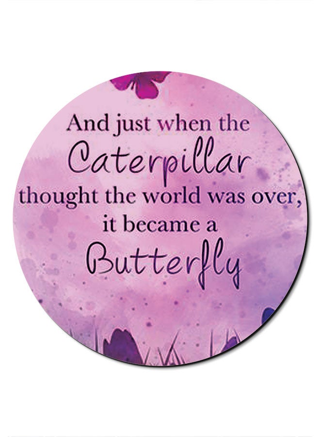 Theodor Butterfly Quotes Anti-Slip Mousepad Purple - Image 1