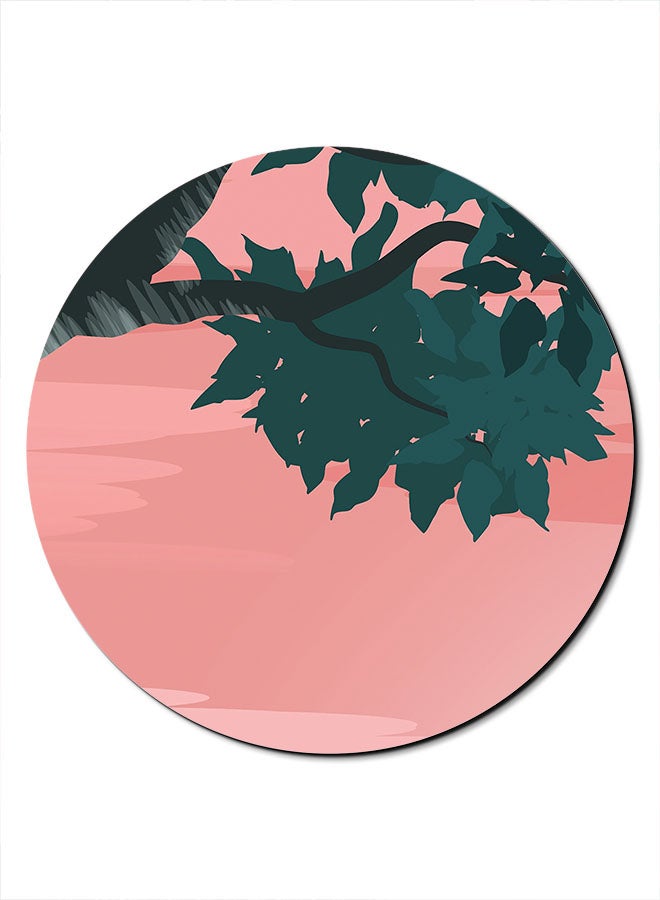 Theodor Tree Printed Anti-Slip Mousepad Pink/Green/Grey - Image 1