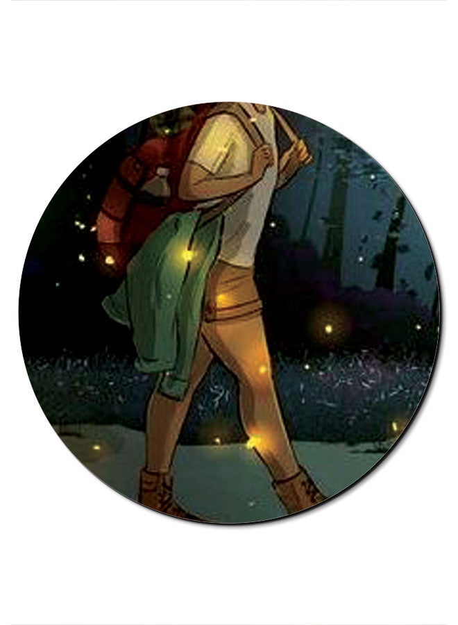 Theodor Girl Walking Printed Anti-Slip Mouse Pad Multicolour - Image 1