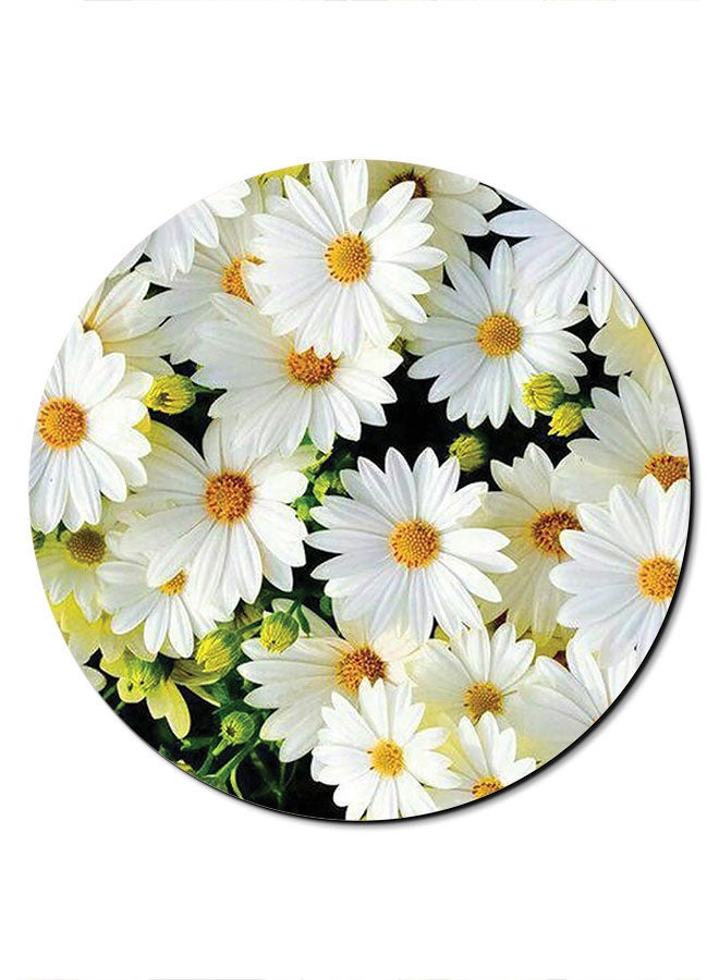 Theodor Flower Themed Mousepad White/Black/Green - Image 1