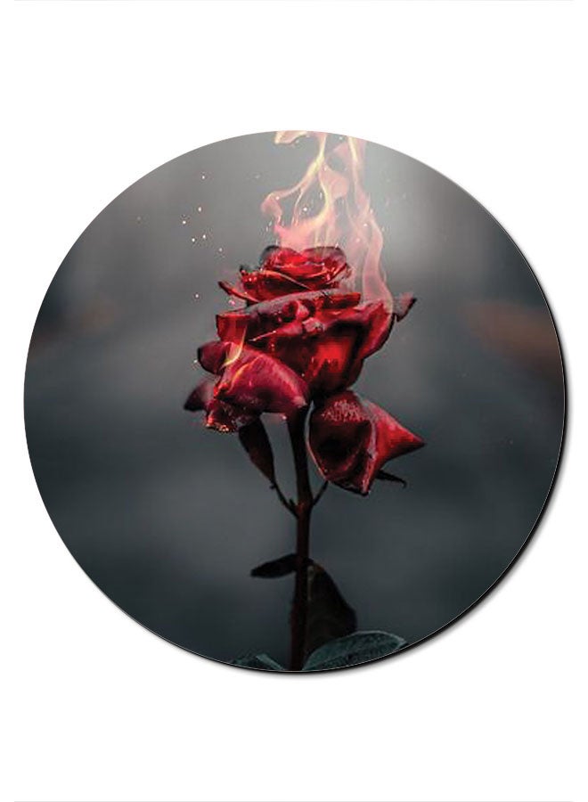 ثيودور لوحة ماوس بطبعة زهور طبيعية رائعة رمادي/ أحمر/ وردي - Image 1