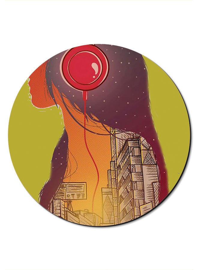 Theodor Girl With Headphones Themed Mousepad Multicolour - Image 1