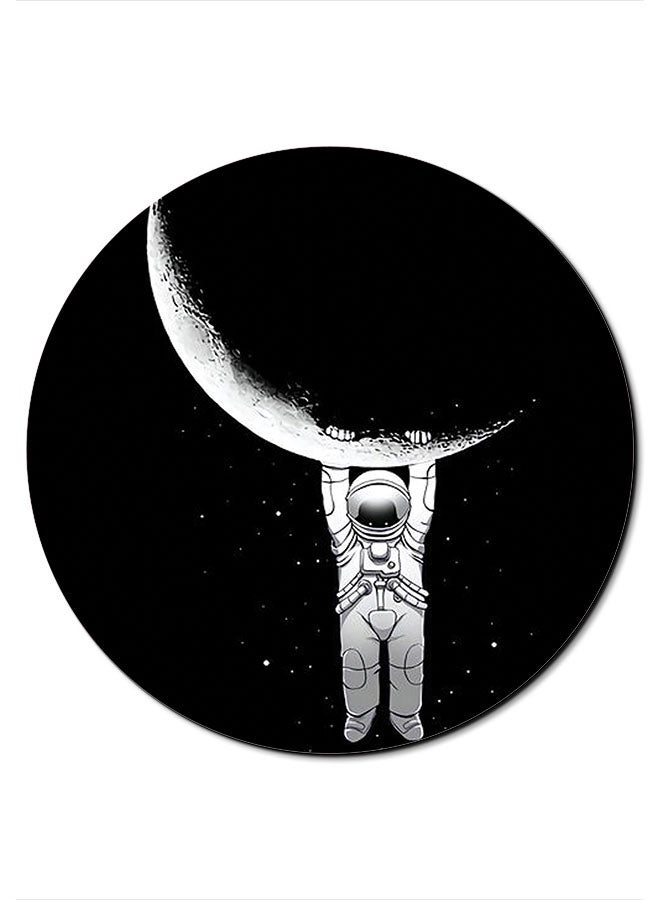 ثيودور لوحة ماوس بطبعة رائد فضاء وقمر. أسود/ أبيض - Image 1