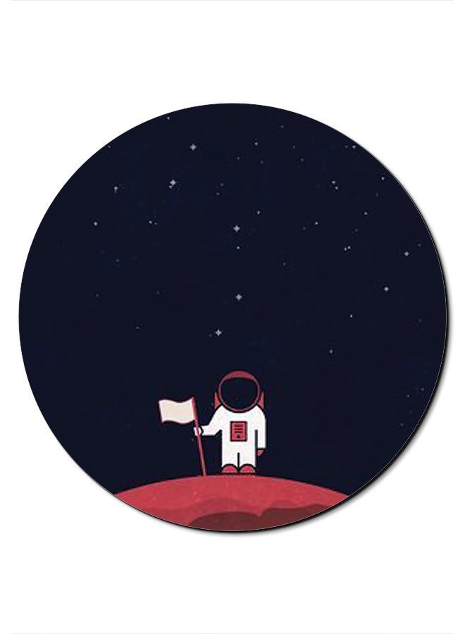 Theodor Astronaut On Planet Printed Smooth Anti-Slip Mousepad Black/Red/White - Image 1