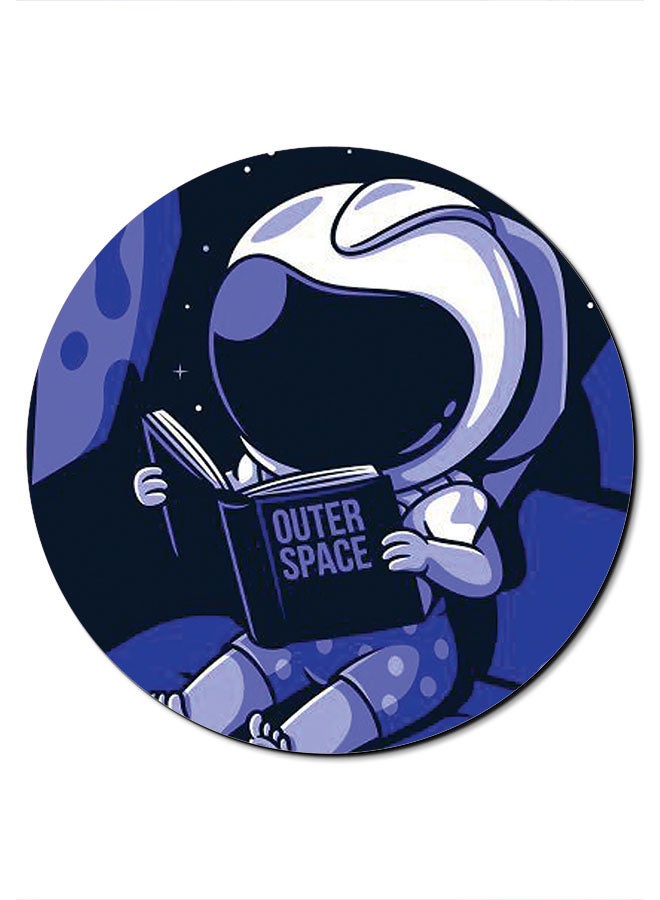 Theodor Astronaut Reading Printed Smooth Anti-Slip Mousepad Black/Purple/White - Image 1