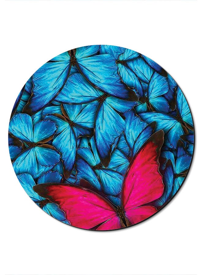 Theodor Butterfly Printed Smooth Anti-Slip Mousepad Blue/Red/Black - Image 1