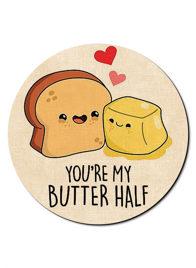 Theodor You Are My Butter Half Printed Smooth Anti-Slip Mousepad Yellow/Brown - Image 1