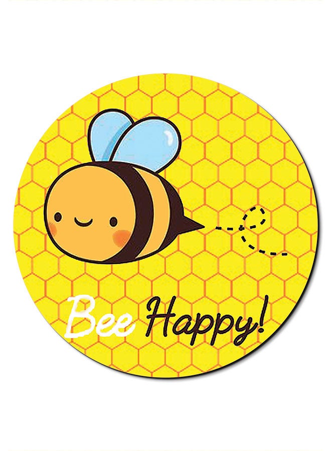 ثيودور "لوحة ماوس ناعمة مضادة للانزلاق مطبوعة بعبارة "Bee Happy" متعدد الألوان - Image 1
