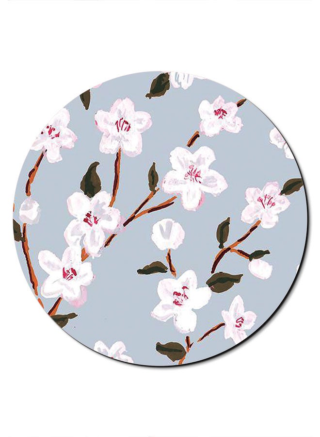 Theodor White Flowers Printed Smooth Anti-Slip Mousepad Multicolour - Image 1