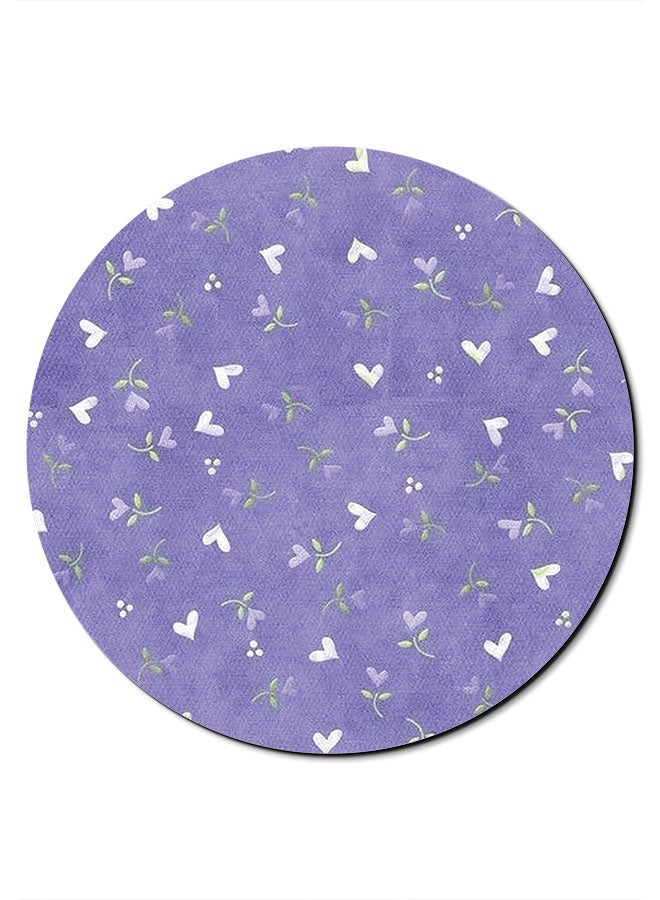Theodor Hearts Purple Background Printed Smooth Anti-Slip Mousepad Purple/White - Image 1