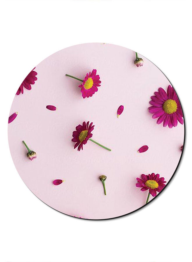 Theodor Flowers Printed Smooth Anti-Slip Mousepad Pink/Green - Image 1