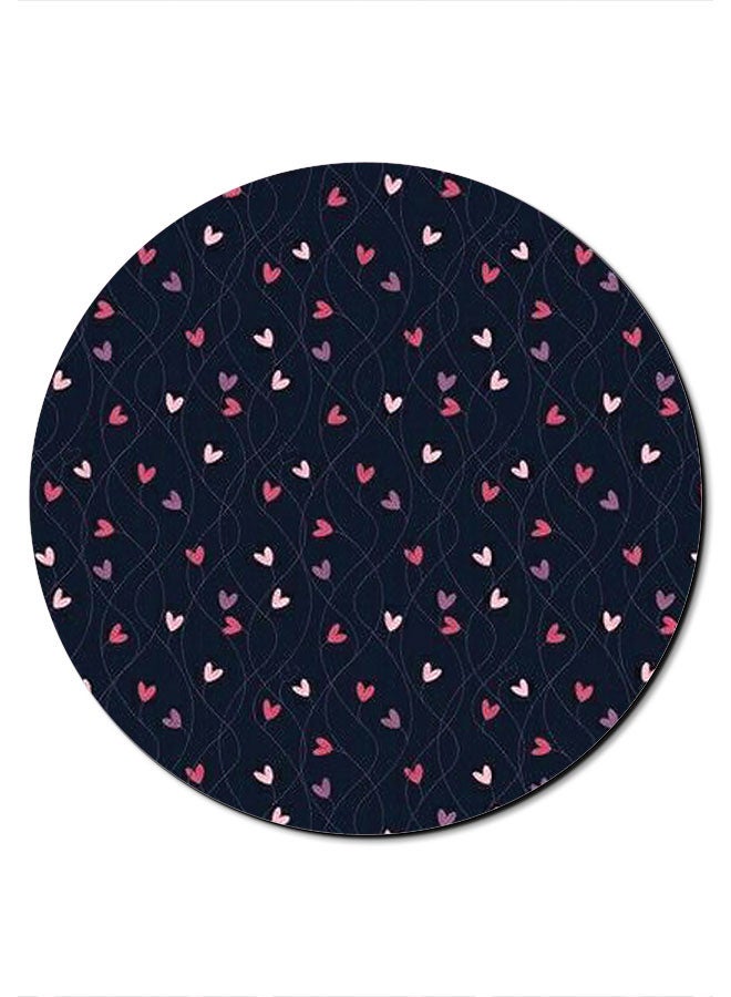Theodor Little Hearts Printed Smooth Anti-Slip Mousepad Black/Pink - Image 1