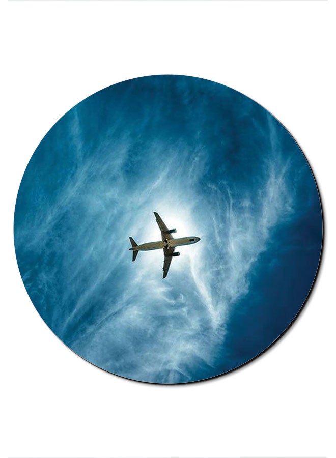 Theodor Plane In Sky Printed Smooth Anti-Slip Mousepad Blue/Black/White - Image 1