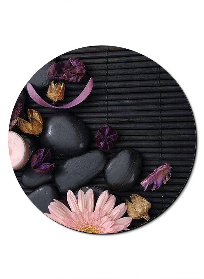 ثيودور لوحة ماوس مانعة للانزلاق بسطح ناعم مطبوع عليه زهور وأحجار متعدد الألوان - Image 1