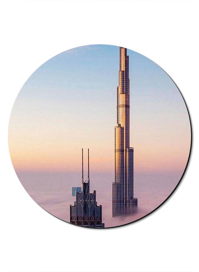 ثيودور لوحة ماوس مانعة للانزلاق مطبوعة برسمة برج خليفة في السحاب متعدد الألوان - Image 1