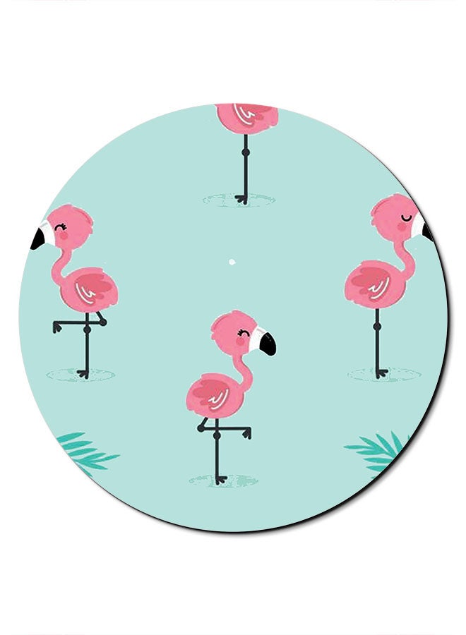 Theodor Flamingo Pattern Printed Smooth Anti-Slip Mousepad Green/Pink/Black - Image 1