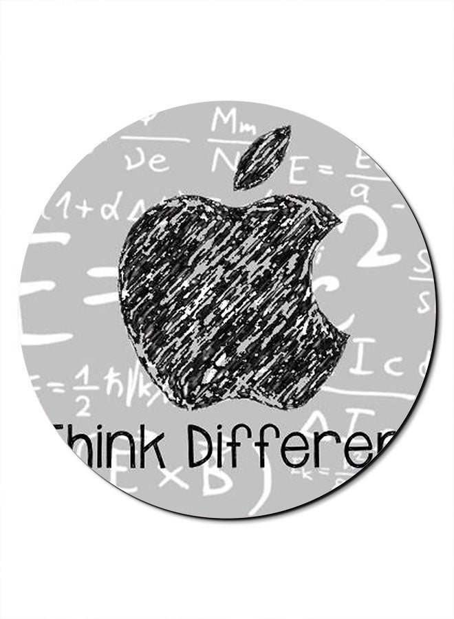 Theodor Apple Logo Printed Smooth Anti-Slip Mousepad Grey/Black - Image 1