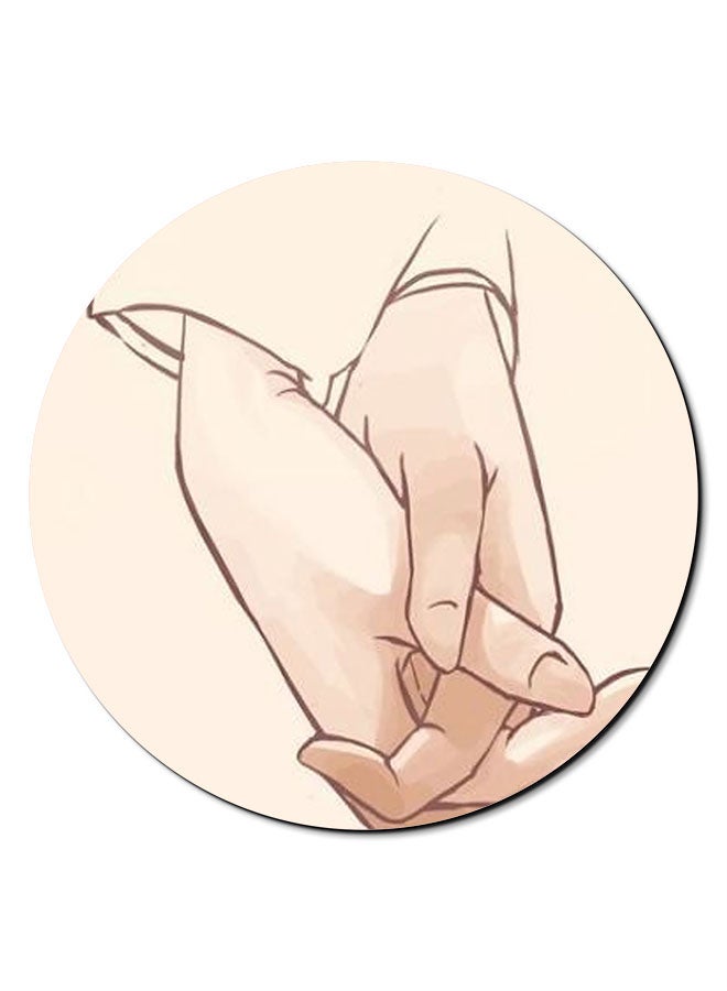 Theodor Touch Hand Printed Anti-Slip Mousepad Beige - Image 1