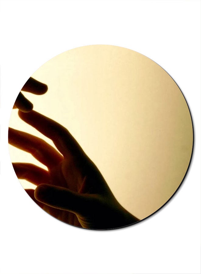 Theodor Touching Hand Printed Anti-Slip Mousepad Beige/Black - Image 1