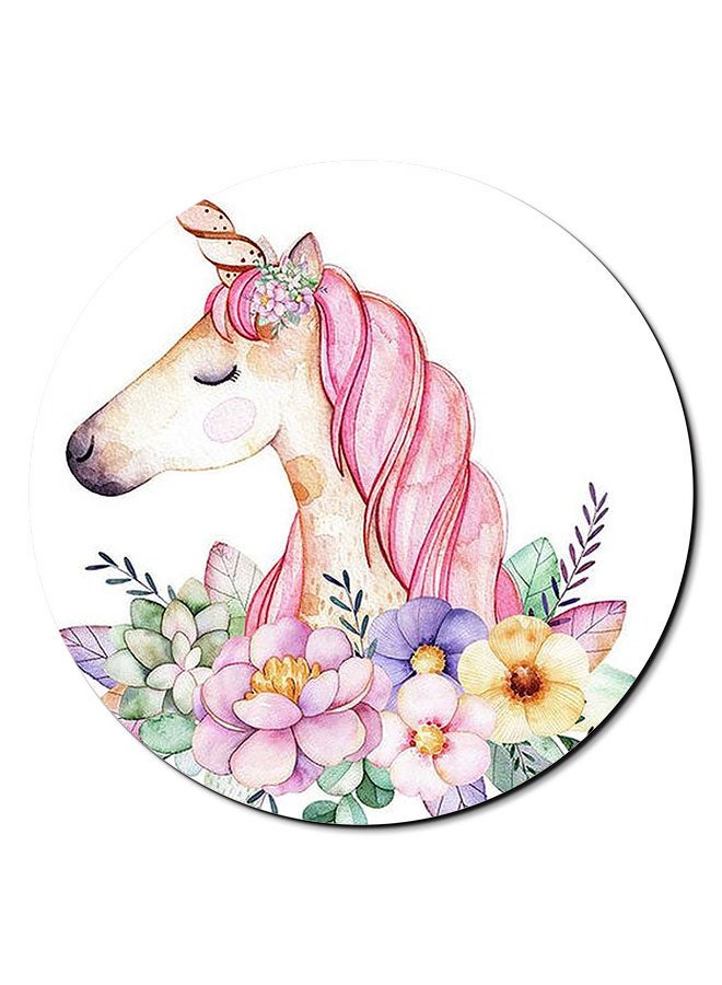 Theodor Unicorn And Flower Smooth Surface Printed Anti-Slip Mousepad Multicolour
