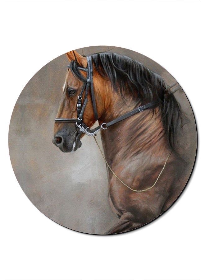 ثيودور لوحة ماوس مضادة للانزلاق بسطح أملس مزينة بطبعة حصان يمشي. منتج متعدد الألوان