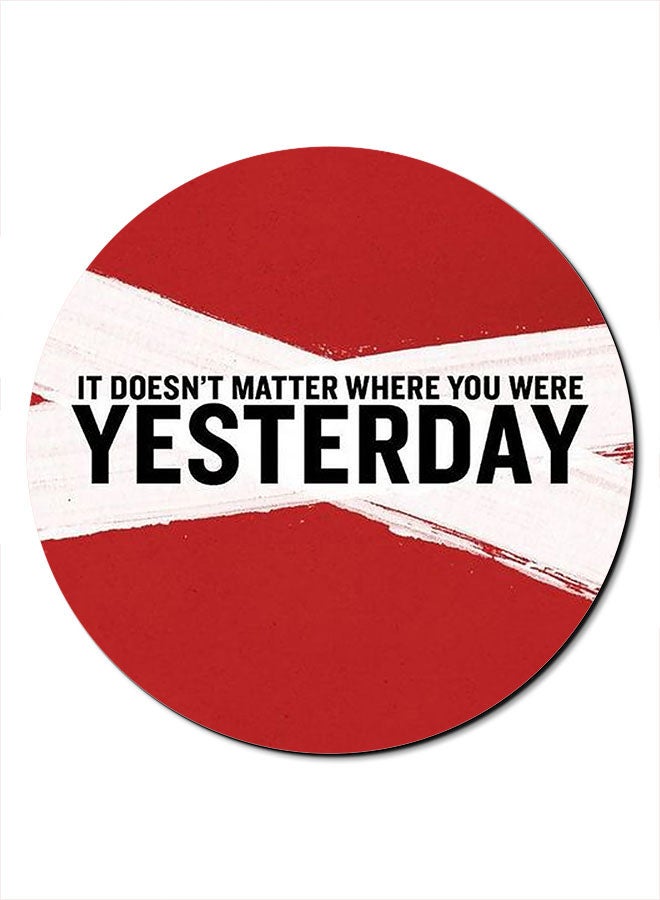 Theodor Smooth Surface Printed Anti-Slip Mousepad Red/White - Image 1