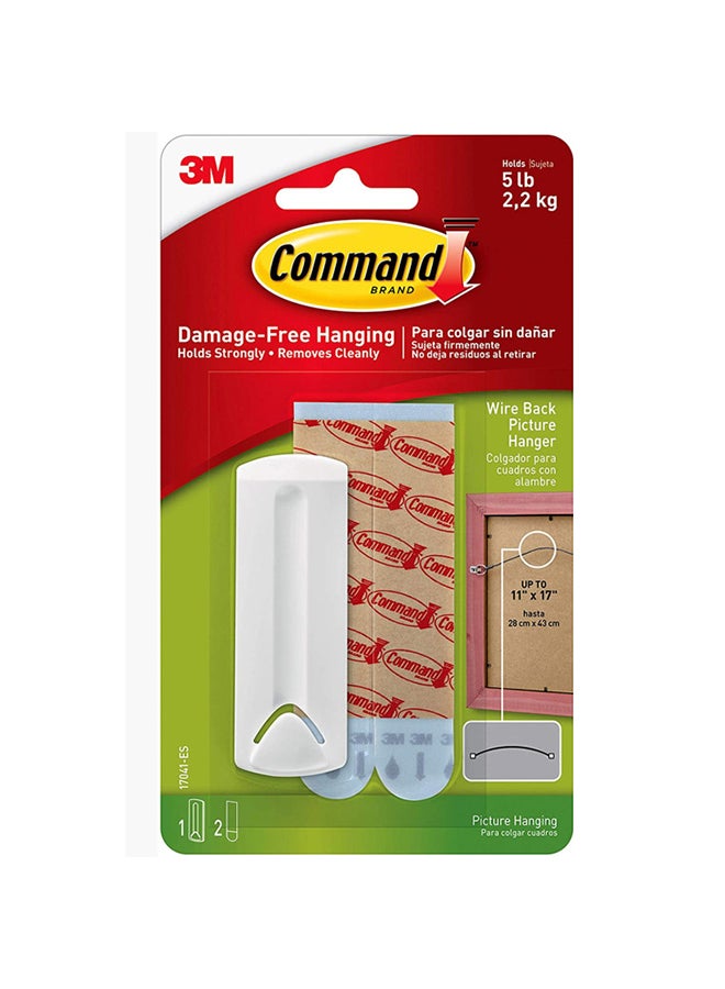 Home Box Wire Backed Picture Hanger White 3 x 1inch  - Image 1