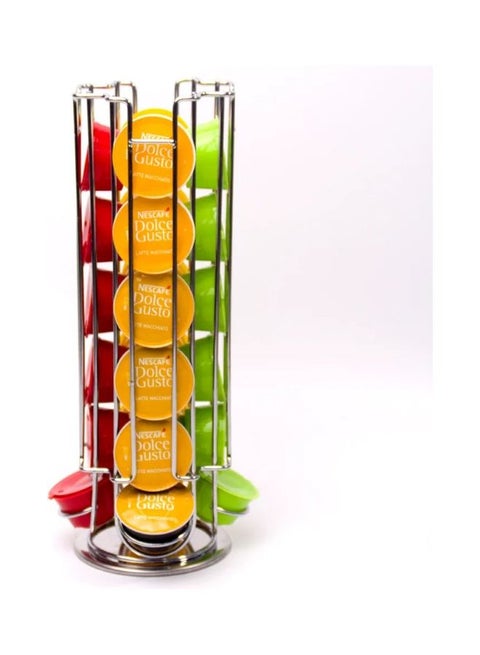 24-Capsule Coffee Pod Holder Silver 32.8cm