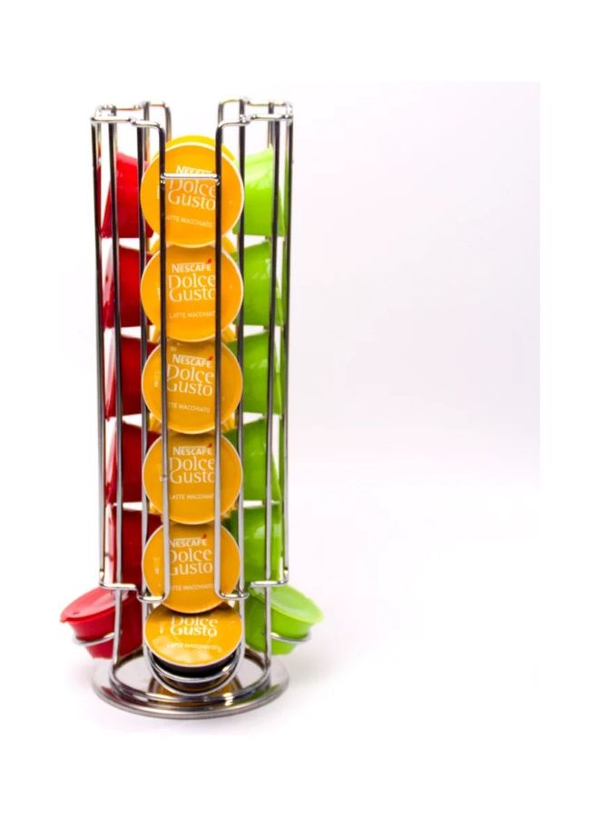 24-Capsule Coffee Pod Holder Silver 32.8cm  - Image 1